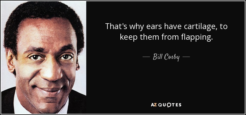 That's why ears have cartilage, to keep them from flapping. - Bill Cosby