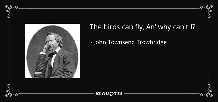 The birds can fly, An' why can't I? - John Townsend Trowbridge