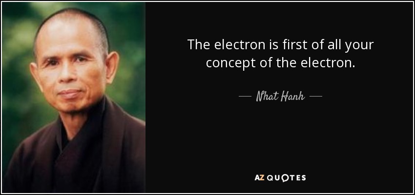 The electron is first of all your concept of the electron. - Nhat Hanh