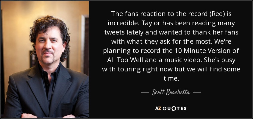 Scott Borchetta quote The fans reaction to the record