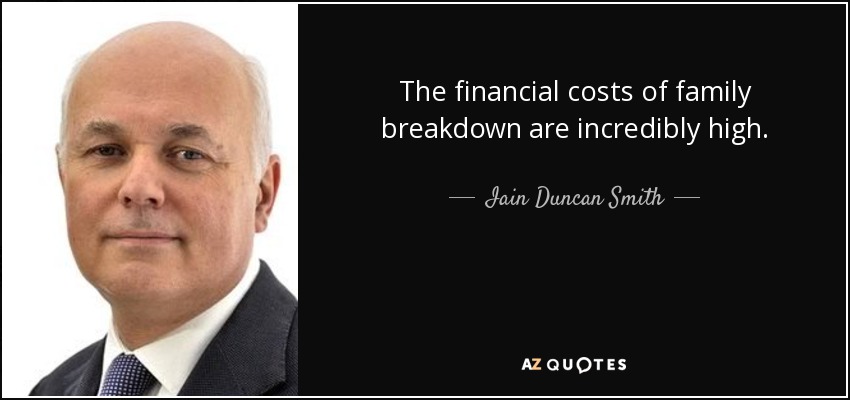 The financial costs of family breakdown are incredibly high. - Iain Duncan Smith