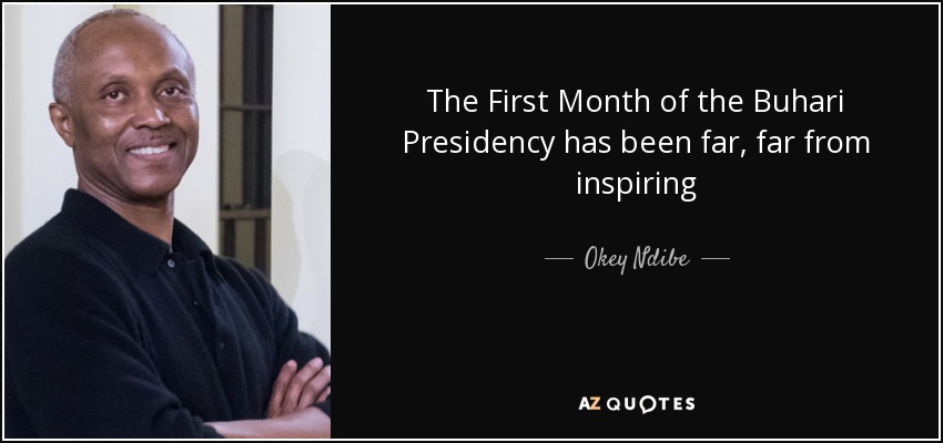 The First Month of the Buhari Presidency has been far, far from inspiring - Okey Ndibe