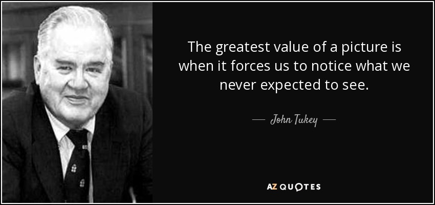 The greatest value of a picture is when it forces us to notice what we never expected to see. - John Tukey