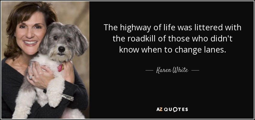 The highway of life was littered with the roadkill of those who didn't know when to change lanes. - Karen White