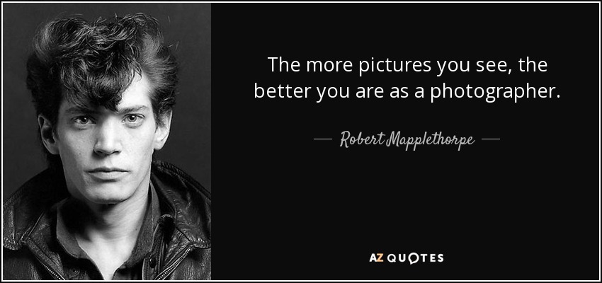 The more pictures you see, the better you are as a photographer. - Robert Mapplethorpe