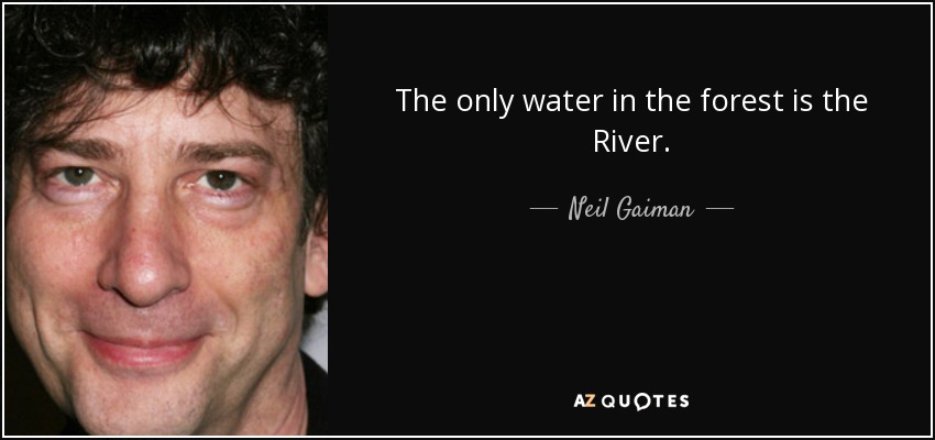 The only water in the forest is the River. - Neil Gaiman