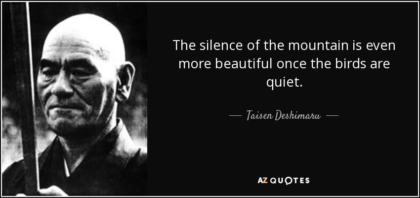 The silence of the mountain is even more beautiful once the birds are quiet. - Taisen Deshimaru