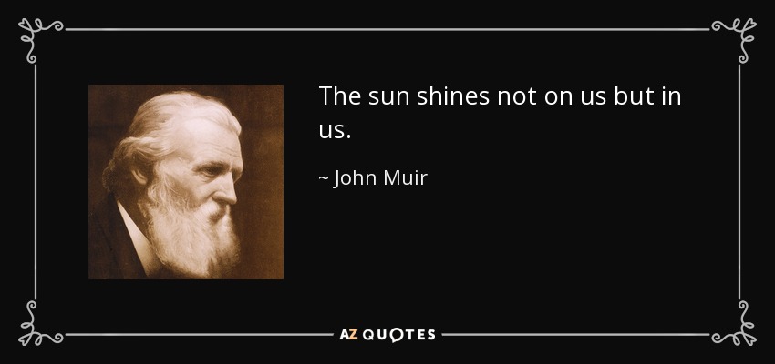 The sun shines not on us but in us. - John Muir