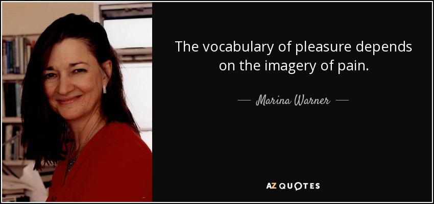 The vocabulary of pleasure depends on the imagery of pain. - Marina Warner