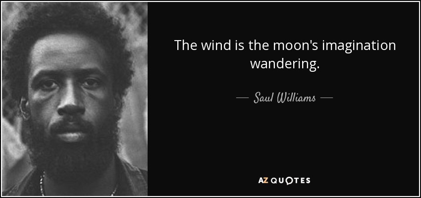 The wind is the moon's imagination wandering. - Saul Williams