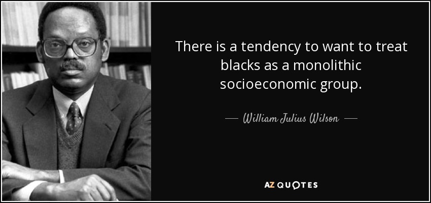 There is a tendency to want to treat blacks as a monolithic socioeconomic group. - William Julius Wilson