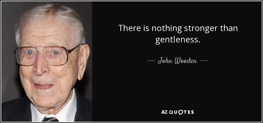 There is nothing stronger than gentleness. - John Wooden