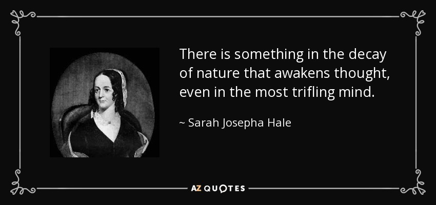 There is something in the decay of nature that awakens thought, even in the most trifling mind. - Sarah Josepha Hale