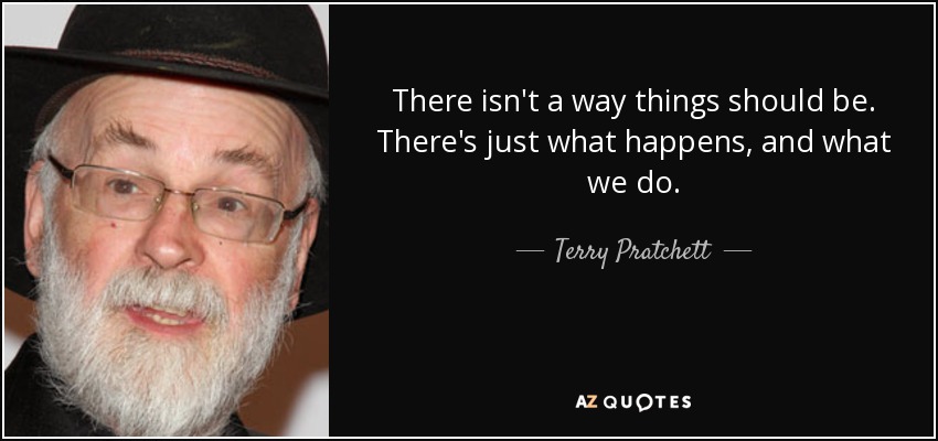 There isn't a way things should be. There's just what happens, and what we do. - Terry Pratchett