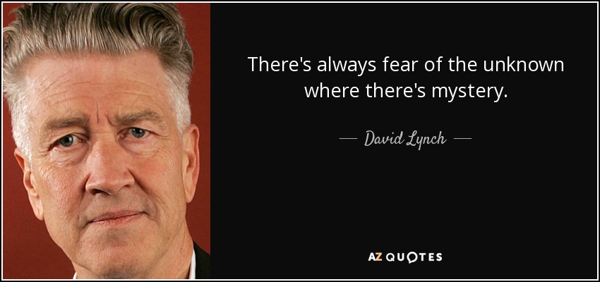 There's always fear of the unknown where there's mystery. - David Lynch