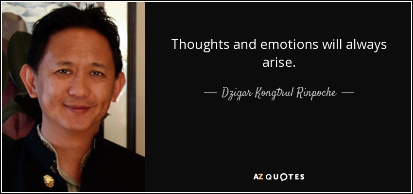 Thoughts and emotions will always arise. - Dzigar Kongtrul Rinpoche