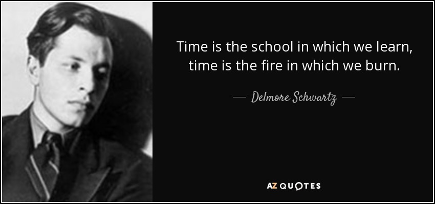 Time is the school in which we learn, time is the fire in which we burn. - Delmore Schwartz