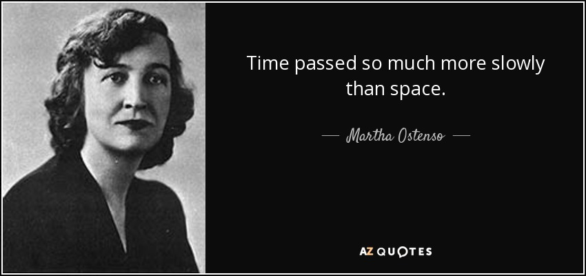 Time passed so much more slowly than space. - Martha Ostenso