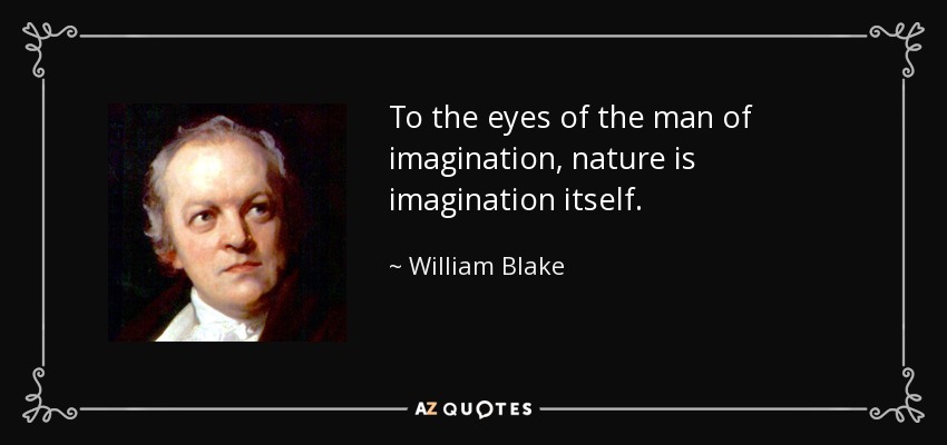 To the eyes of the man of imagination, nature is imagination itself. - William Blake
