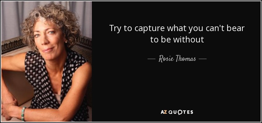 Try to capture what you can't bear to be without - Rosie Thomas