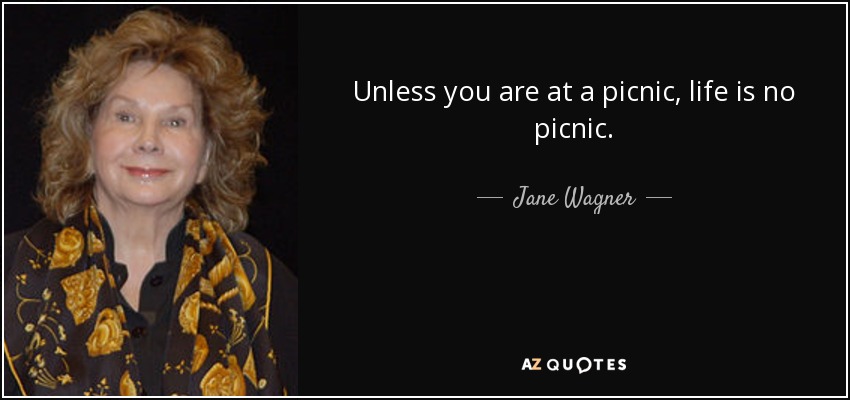 Unless you are at a picnic, life is no picnic. - Jane Wagner