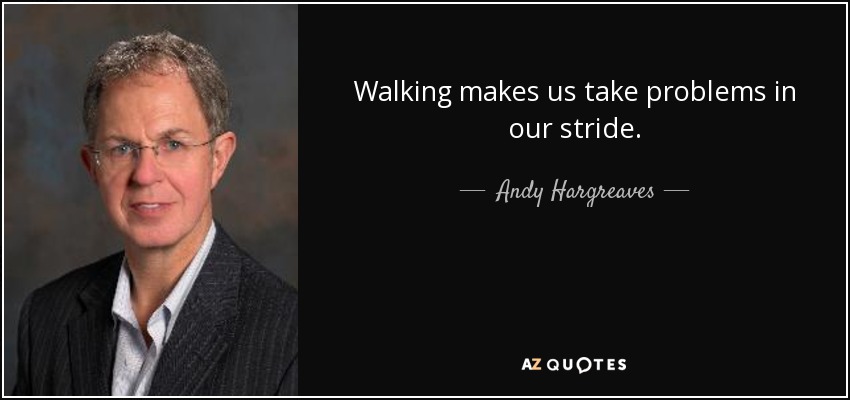 Walking makes us take problems in our stride. - Andy Hargreaves