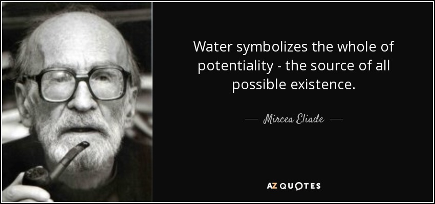 Water symbolizes the whole of potentiality - the source of all possible existence. - Mircea Eliade