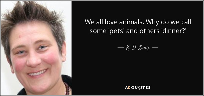 Image result for k d lang vegan quote