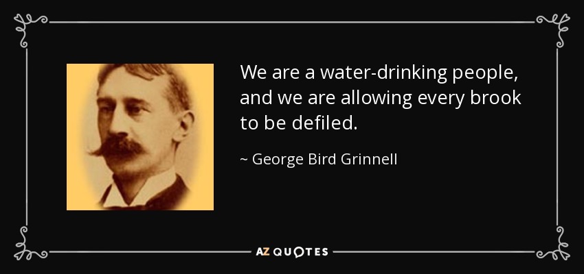 We are a water-drinking people, and we are allowing every brook to be defiled. - George Bird Grinnell