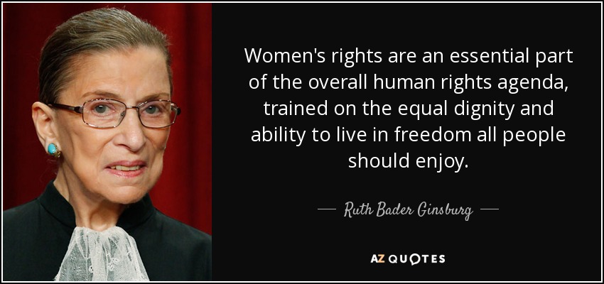 Ruth Bader Ginsburg Quote Women s Rights Are An Essential Part Of The 