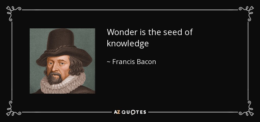 Wonder is the seed of knowledge - Francis Bacon