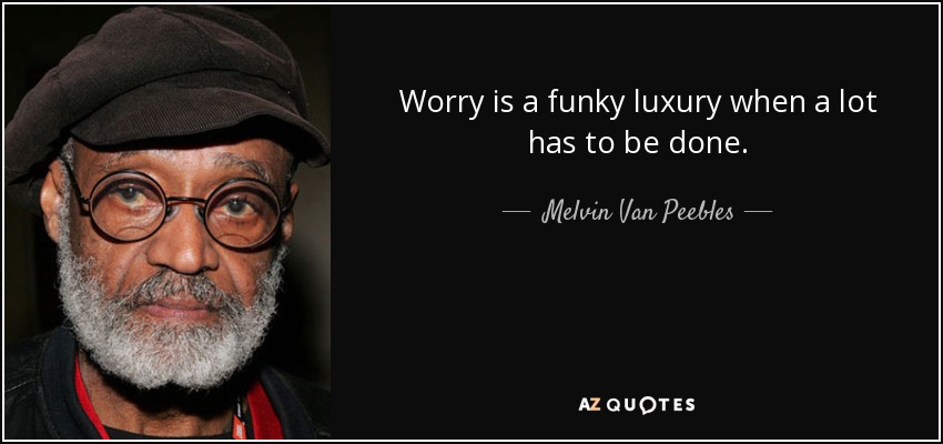 Worry is a funky luxury when a lot has to be done. - Melvin Van Peebles