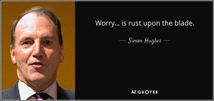 Worry... is rust upon the blade. - Simon Hughes