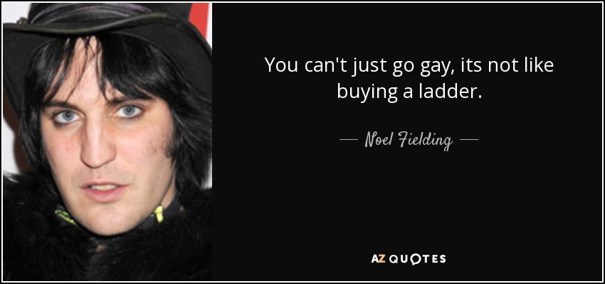 You can't just go gay, its not like buying a ladder. - Noel Fielding