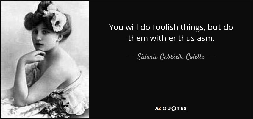 Sidonie Gabrielle Colette quote: You will do foolish things, but do ...