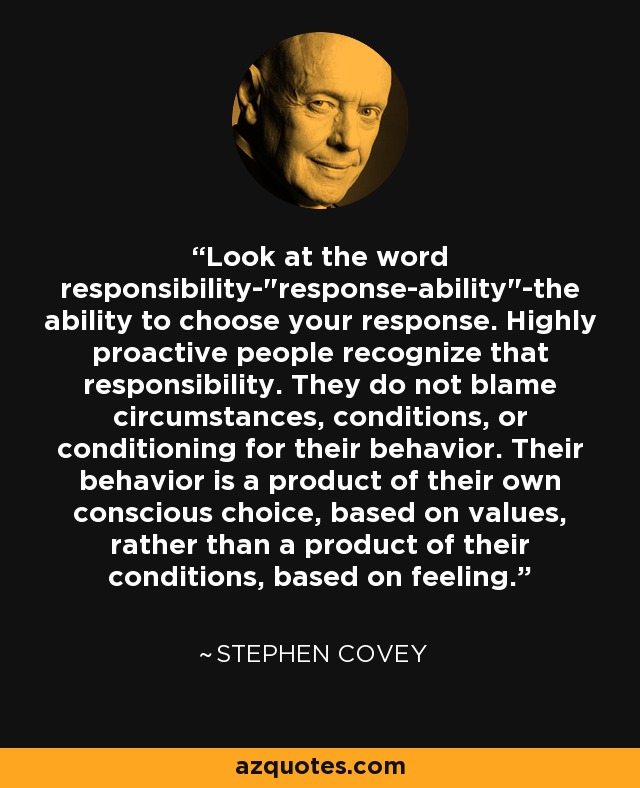 Look at the word responsibility-