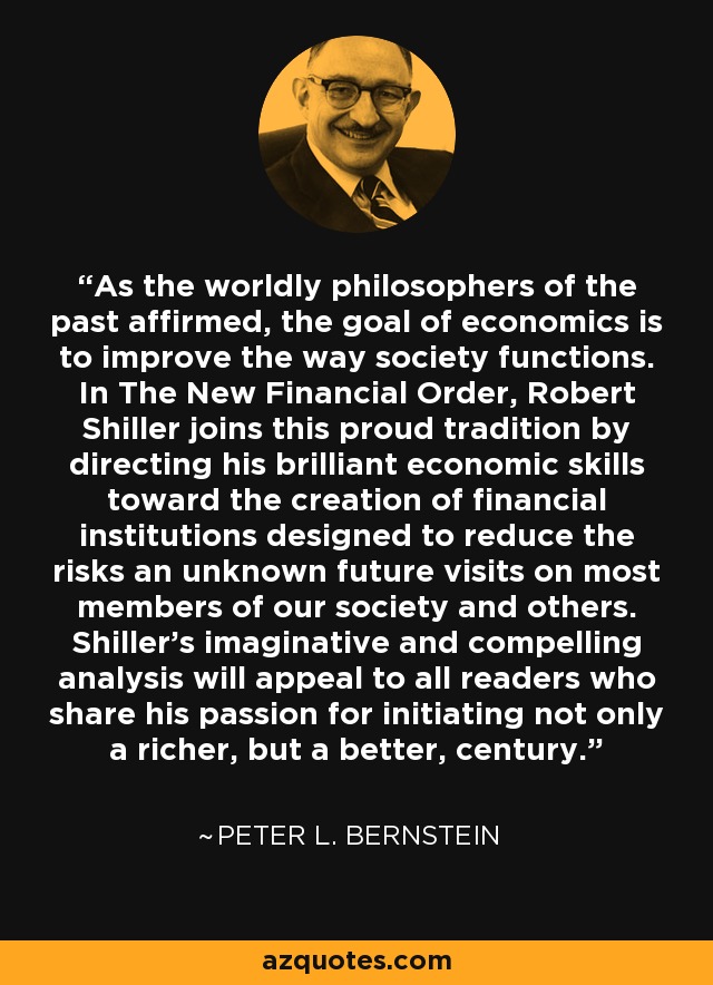As the worldly philosophers of the past affirmed, the goal of economics is to improve the way society functions. In The New Financial Order, Robert Shiller joins this proud tradition by directing his brilliant economic skills toward the creation of financial institutions designed to reduce the risks an unknown future visits on most members of our society and others. Shiller's imaginative and compelling analysis will appeal to all readers who share his passion for initiating not only a richer, but a better, century. - Peter L. Bernstein