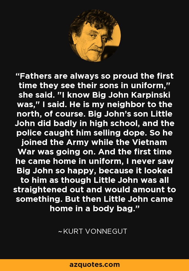 Fathers are always so proud the first time they see their sons in uniform,