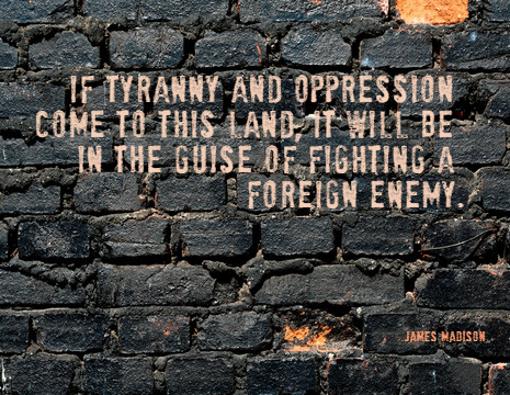 If Tyranny and Oppression come to this land, it will be in the guise of fighting a foreign enemy. - James Madison