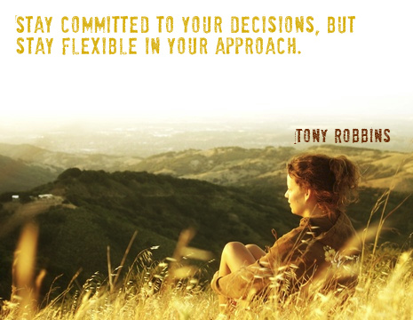 Tony Robbins picture quote: Stay committed to your decisions, but stay ...