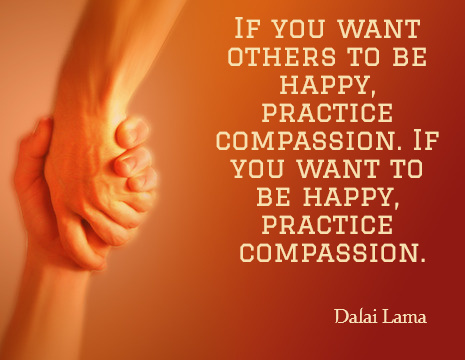 Dalai Lama picture quote: If you want others to be happy, practice ...