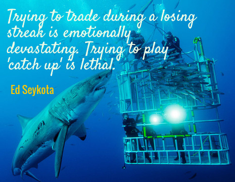 Ed Seykota picture quote: Trying to trade during a losing streak is ...