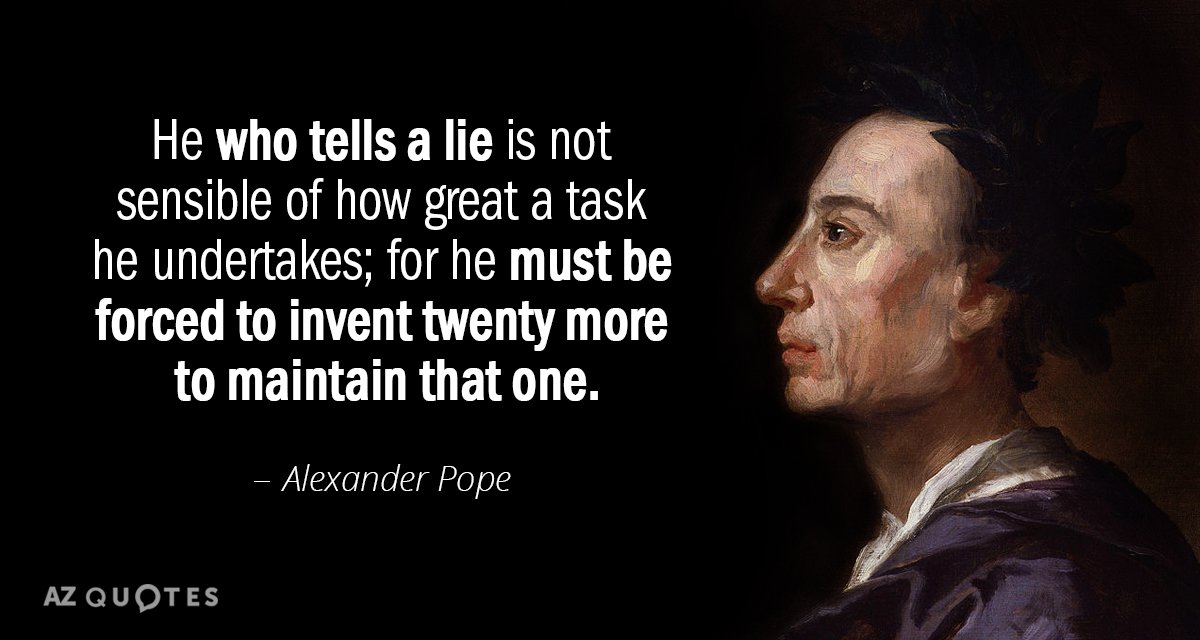 Quotation Alexander Pope He Who Tells A Lie Is Not Sensible Of How 104 31 92 