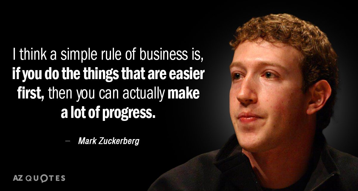 Mark Zuckerberg quote: I think a simple rule of business is, if you...