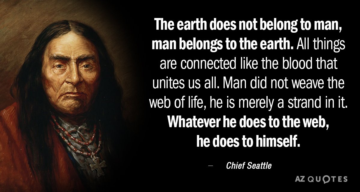 Chief Seattle quote The earth does not belong to man, man belongs to...