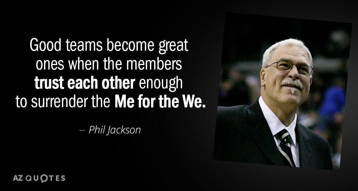 Quotation Phil Jackson Good Teams Become Great Ones When The Members Trust Each 53 50 80 