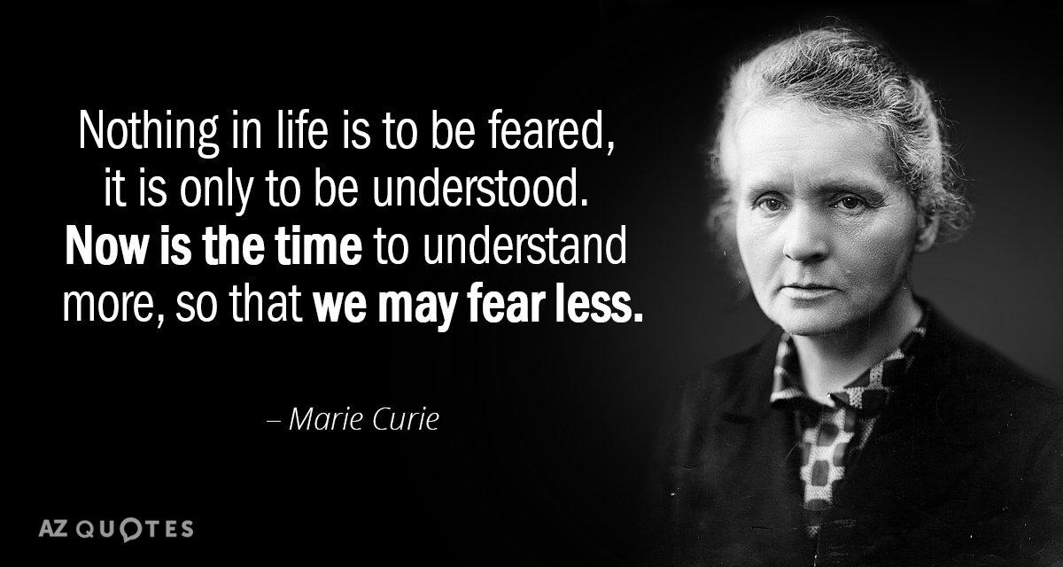 Kutipan Marie Curie tentang Ketakutan