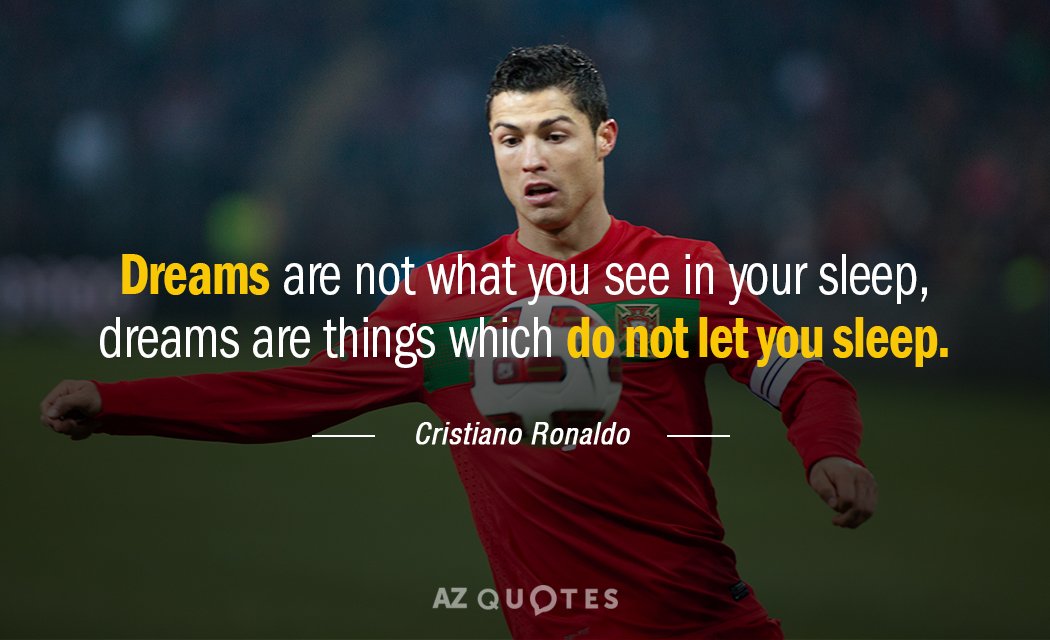 Cristiano Ronaldo quote: Dreams are not what you see in your sleep